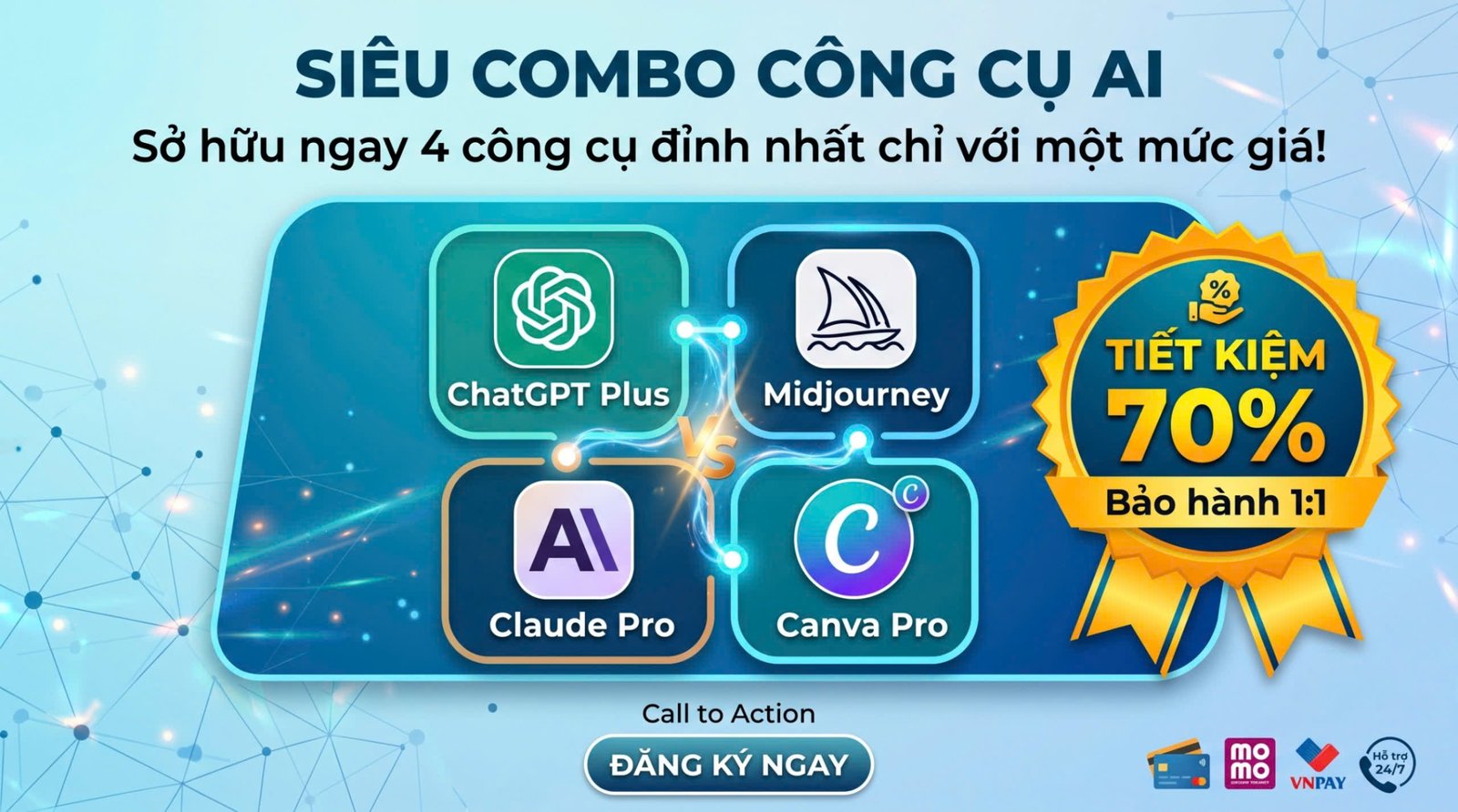 Sở Hữu Trọn Bộ Tài Khoản AI Premium Tiết Kiệm Đến 70% Chi Phí